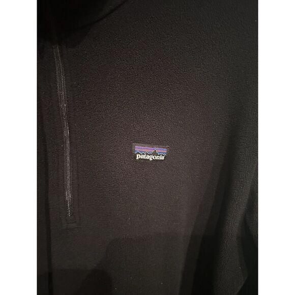 Patagonia Mens Medium Synchilla Mens Medium 1/4 Zip Pullover Black Lightweight - Picture 2 of 7